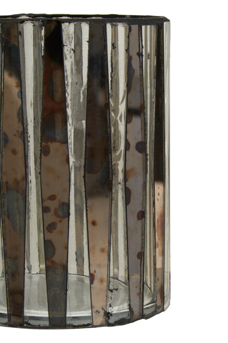 Gaia Smoked Antique Finish Small Candle Holder
