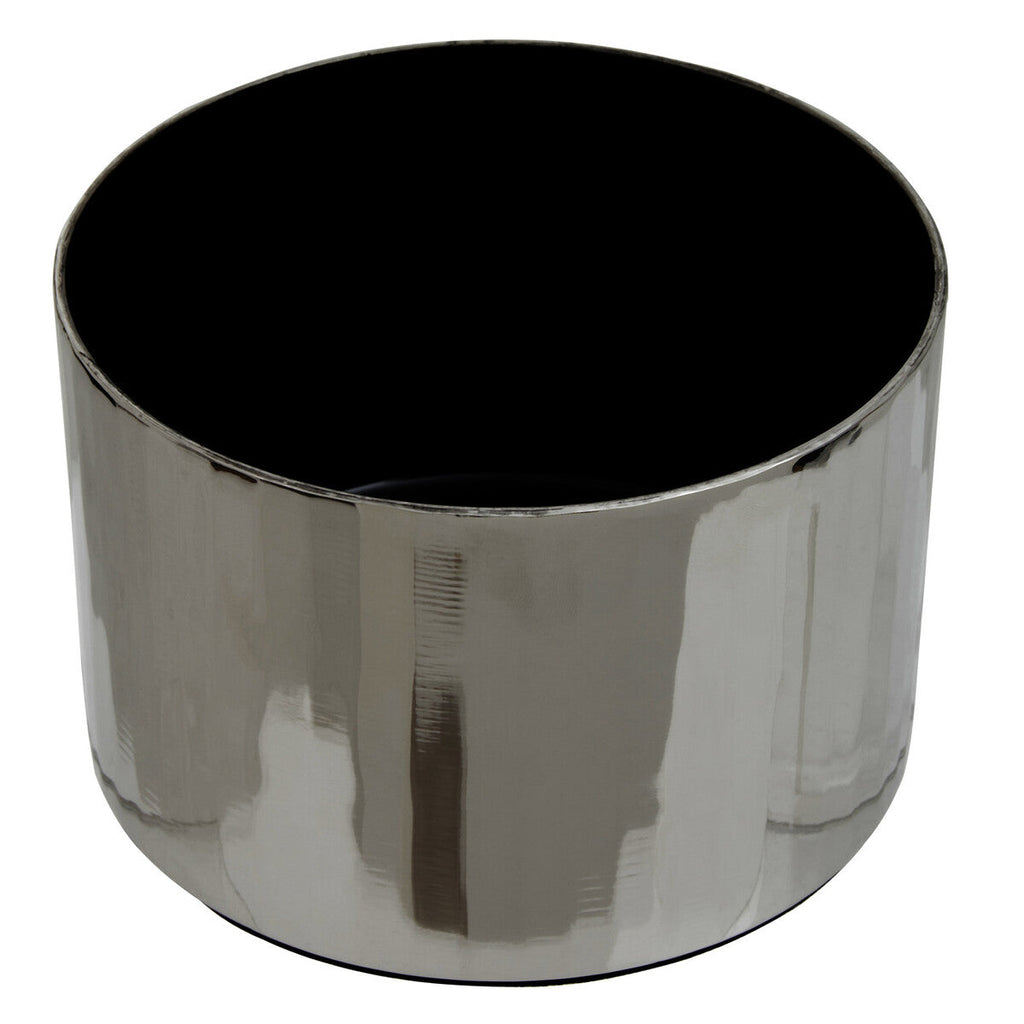 Amreli Silver Metal Small Trinket Box with Vertical Texture