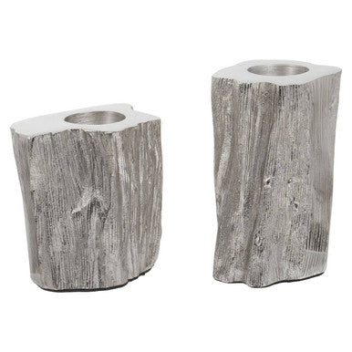 Akola Silver Metal Set of 2 Tealight Holders