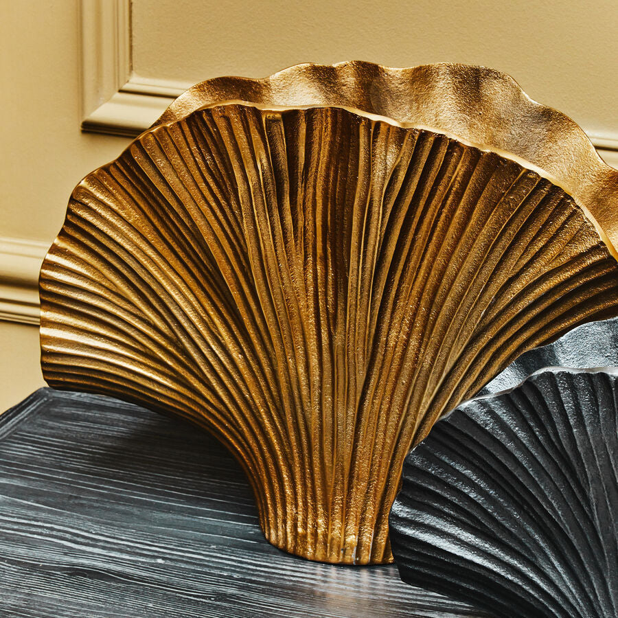 Danna Large Gold Finish Ginkgo Vase