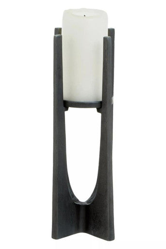 Dante Small Washed Grey Finish Candle Holder