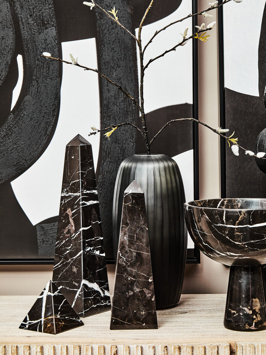 Salmo Black Marble Pyramid Ornament