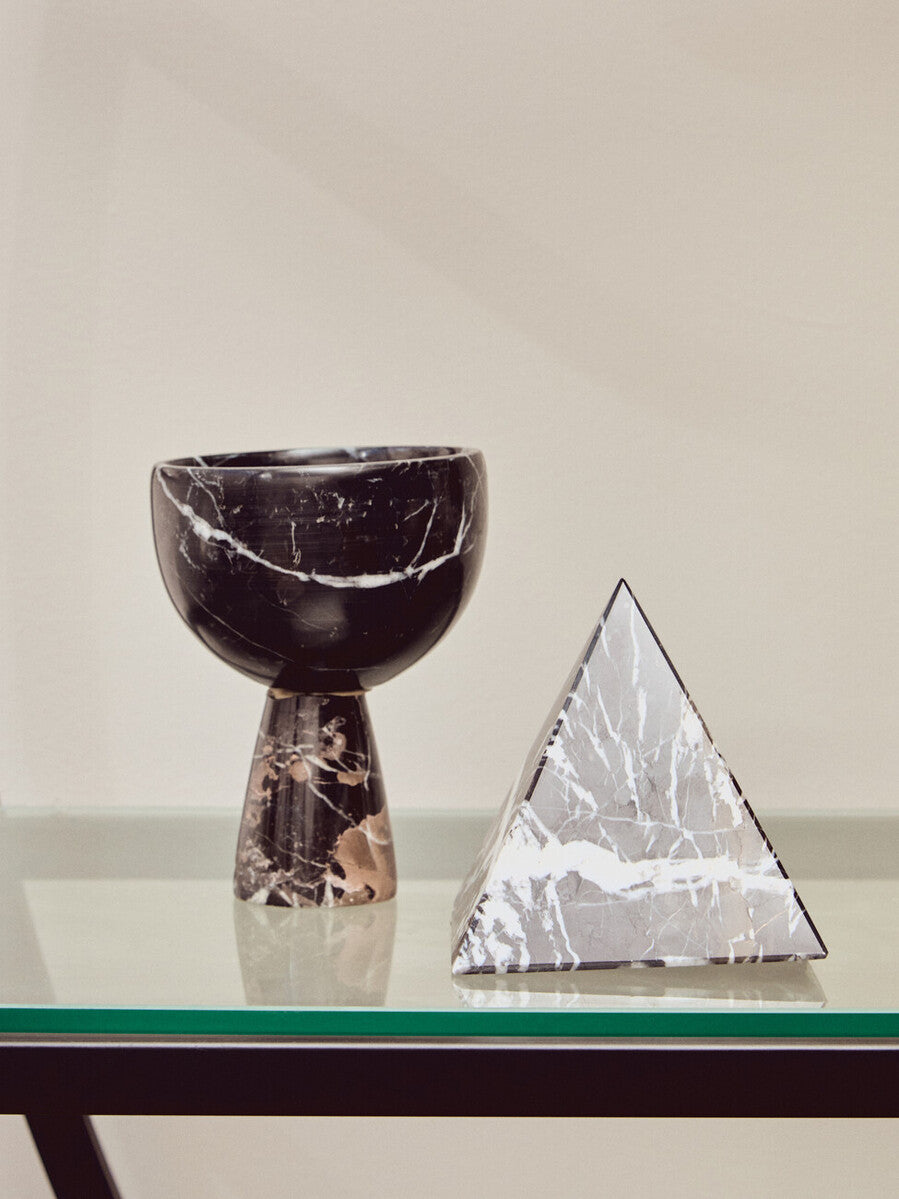 Salmo Black Marble Pyramid Ornament