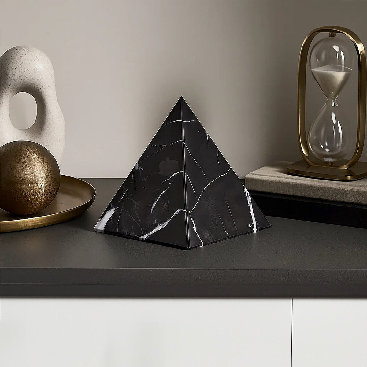 Salmo Black Marble Pyramid Ornament