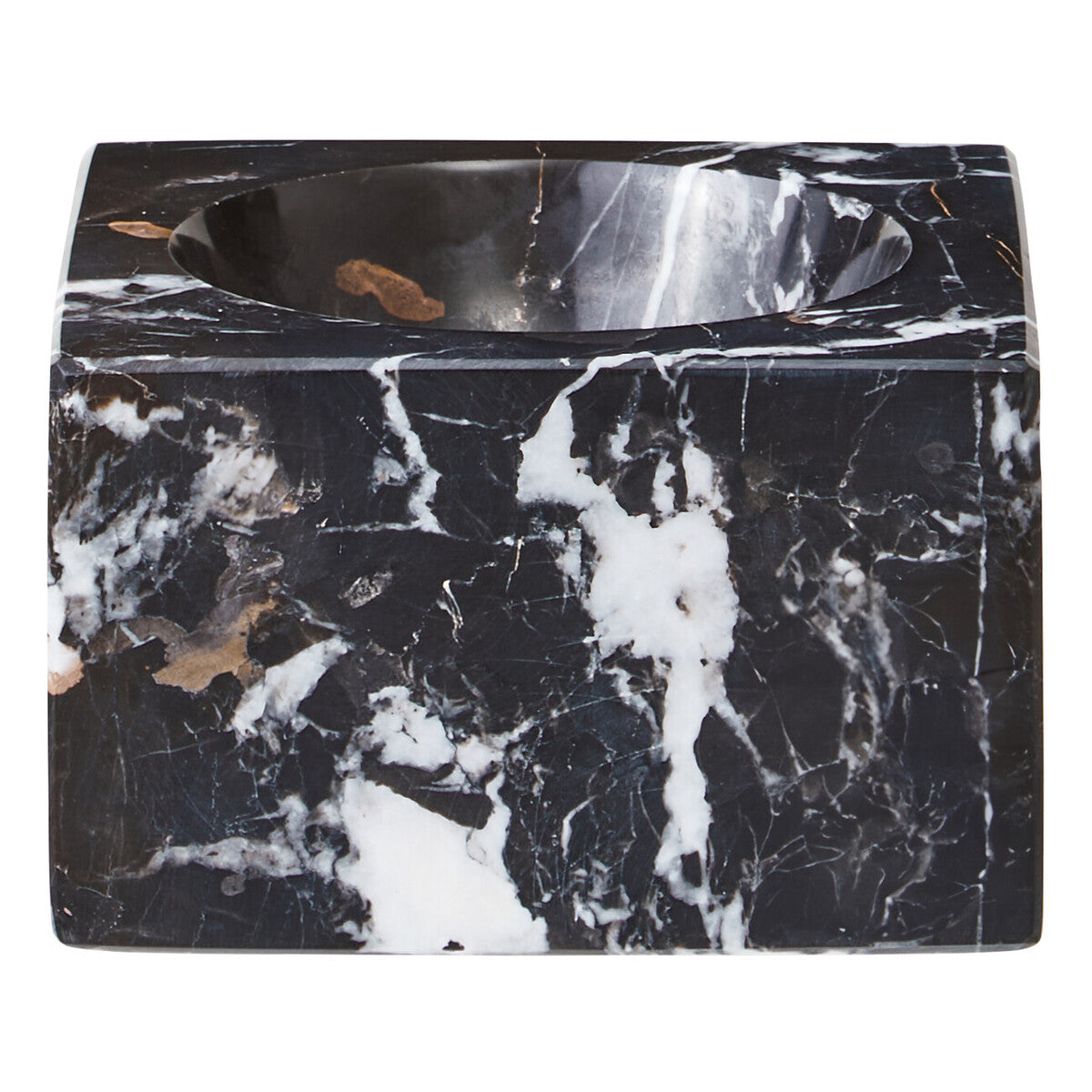 Salmo Square Black And Gold Marble Bowl