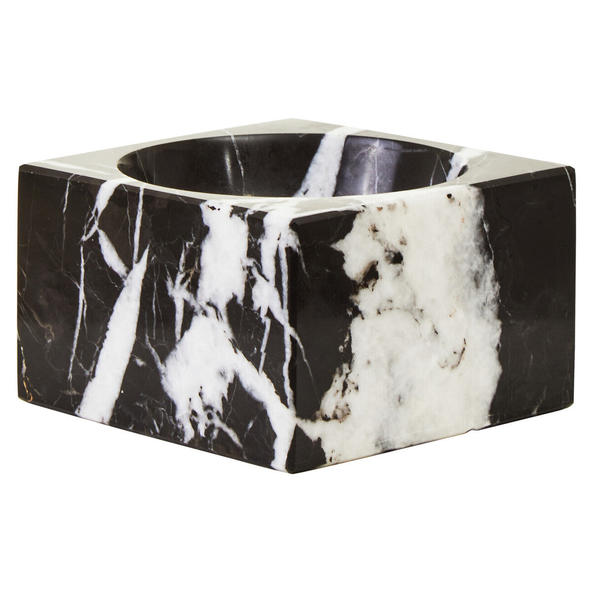 Salmo Square Black And Gold Marble Bowl