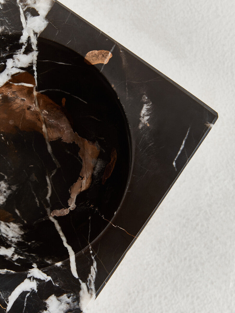 Salmo Square Black And Gold Marble Bowl