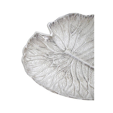 Large Silver Finish Lotus Leaf Plate | Salma