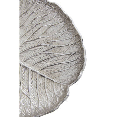 Large Silver Finish Lotus Leaf Plate | Salma