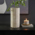 Travertine Ribbed Vase | Tibor