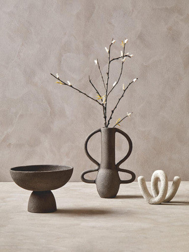 Deriva Small Textured Grey Pedestal Bowl