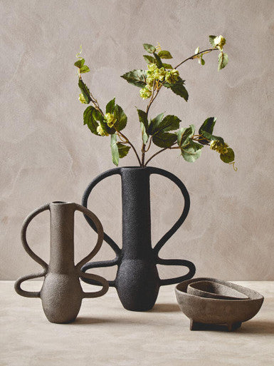 Deriva Set Of 2 Textured Grey Bowls