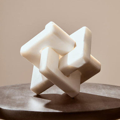 Nason White Marble Knot Sculpture