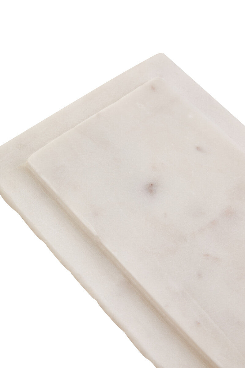 Savio Rectangular White Fluted Marble Box
