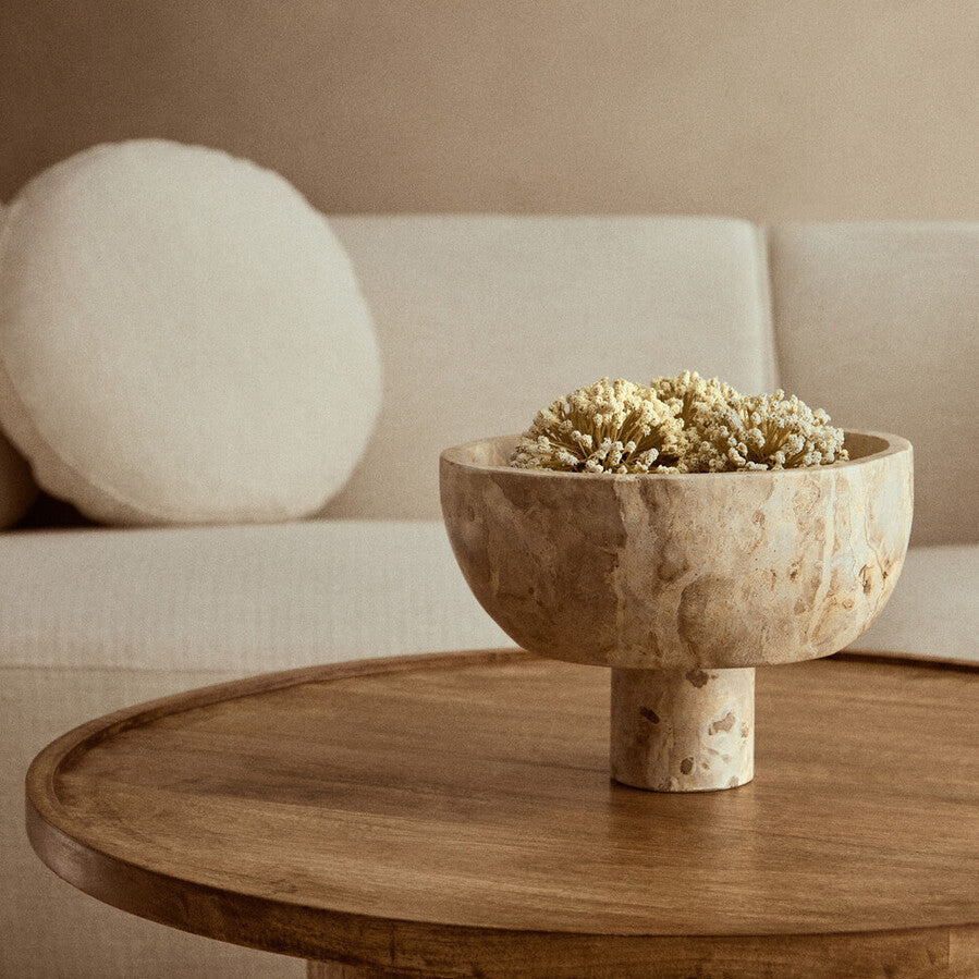 Santino Chocolate Marble Pedestal Bowl