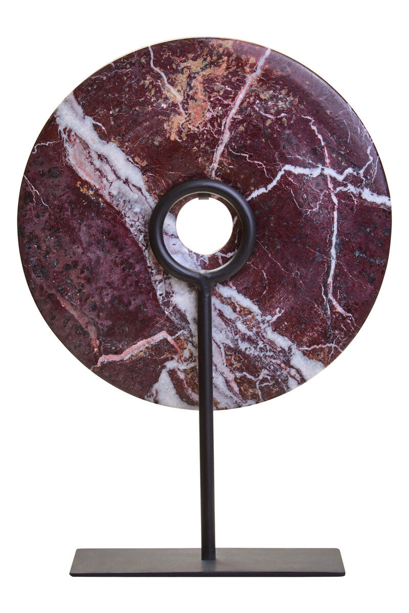 Salmo Medium Red Marble Round 25cm Disc Sculpture