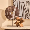 Small Red Marble Round Dia 20cm Disc Sculpture | Salmo