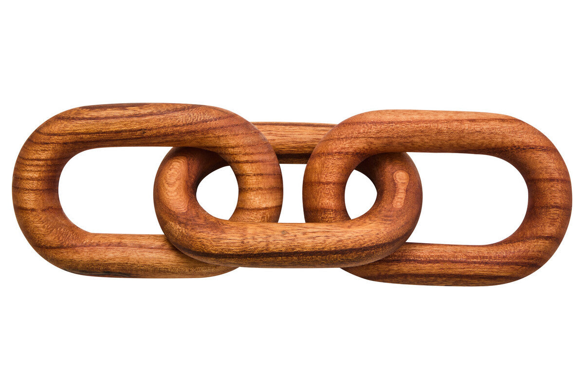Cato Brown Wood 3 Link Chain Decor