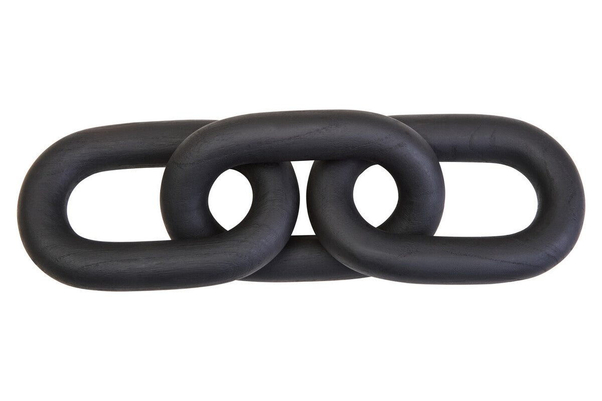 Cato Black Wood 3 Link Chain Decor