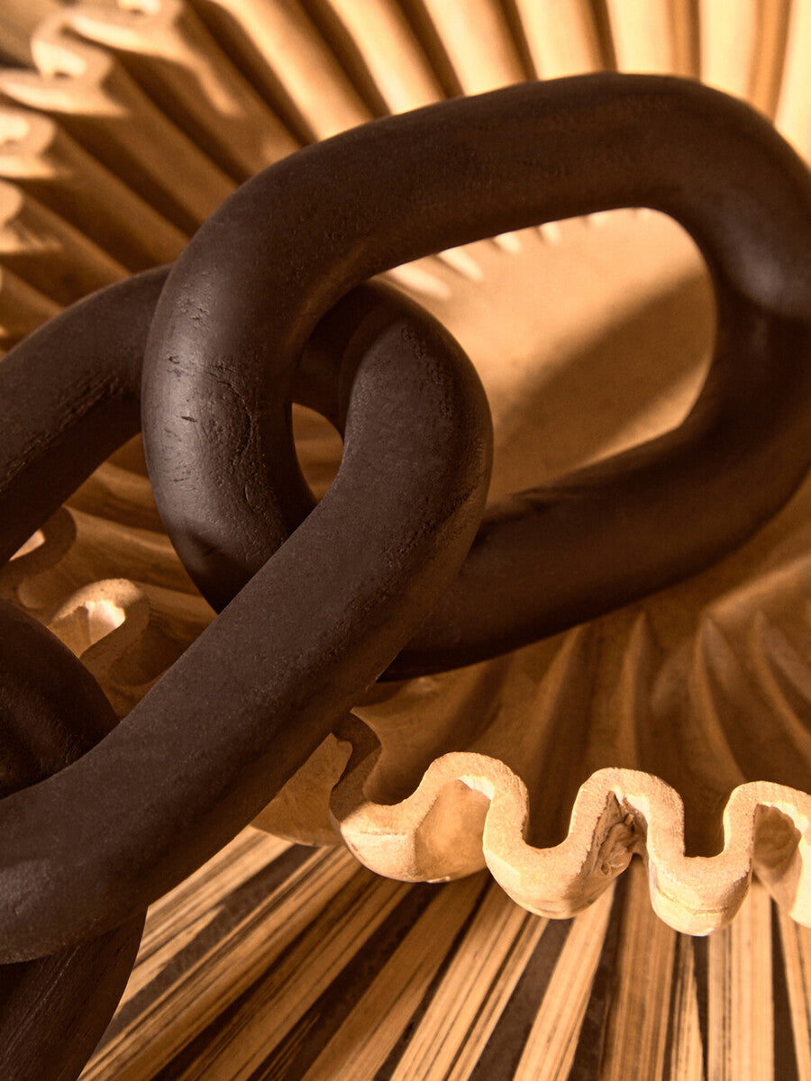 Cato Black Wood 3 Link Chain Decor