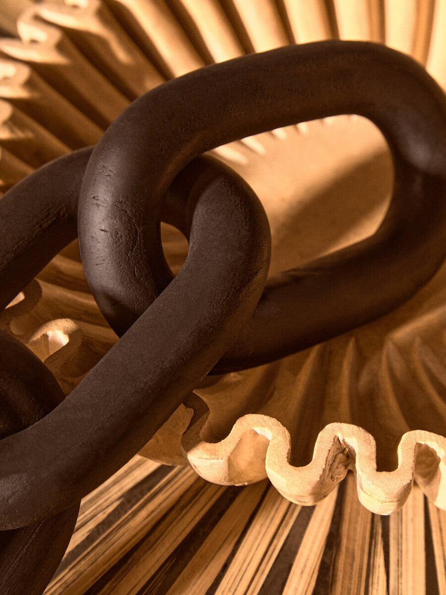 Black Wood 3 Link Chain Decor | Cato