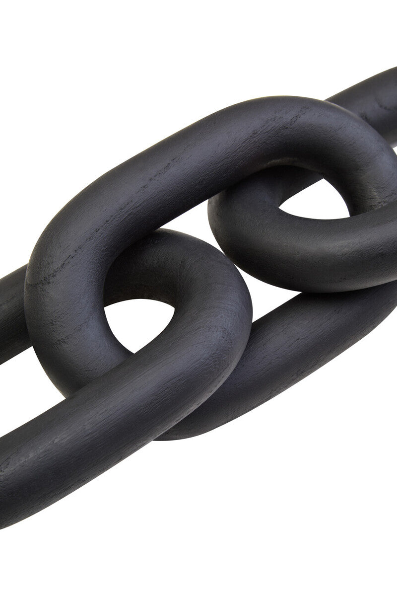 Cato Black Wood 3 Link Chain Decor
