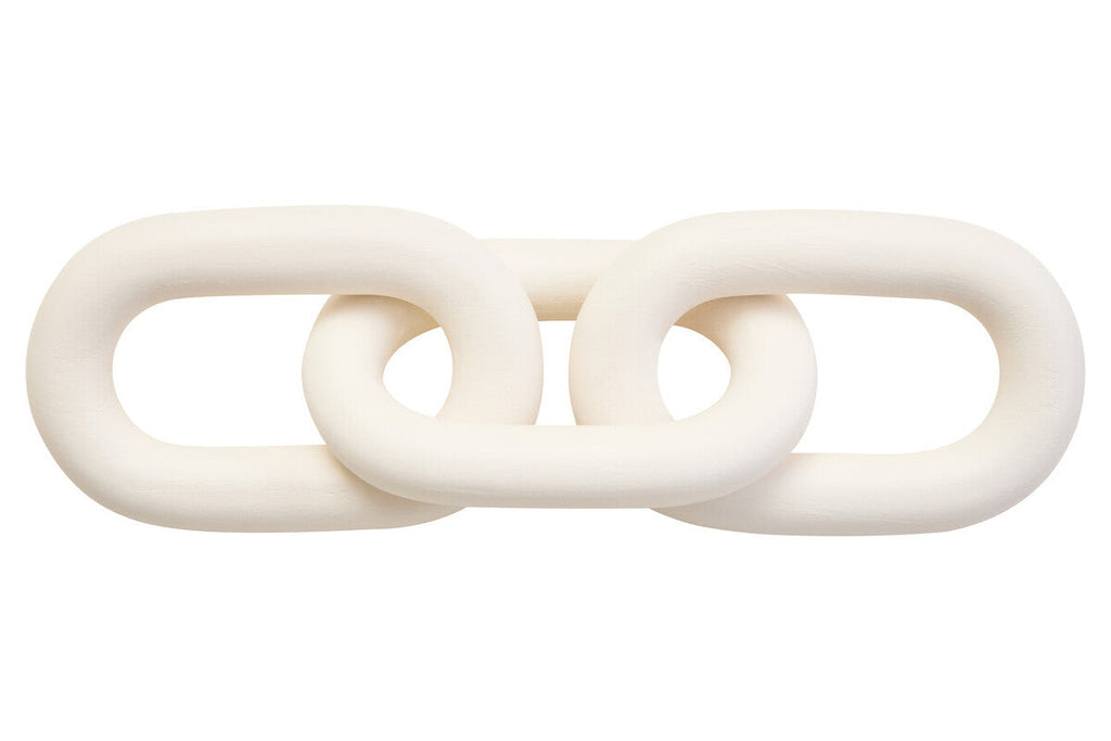 White Wood 3 Link Chain Decor | Cato