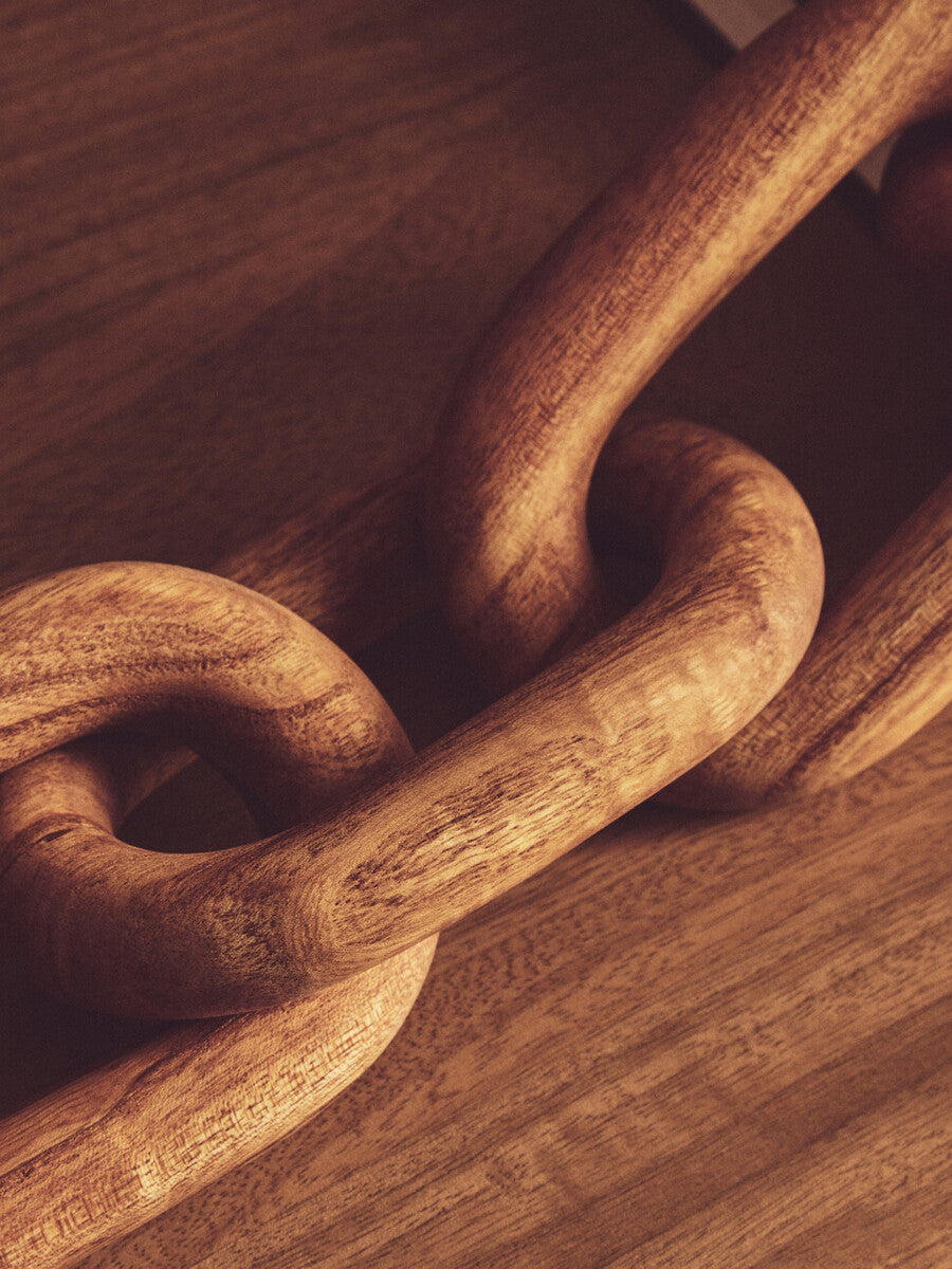 Cato Brown Wood 5 Link Table Decor Chain