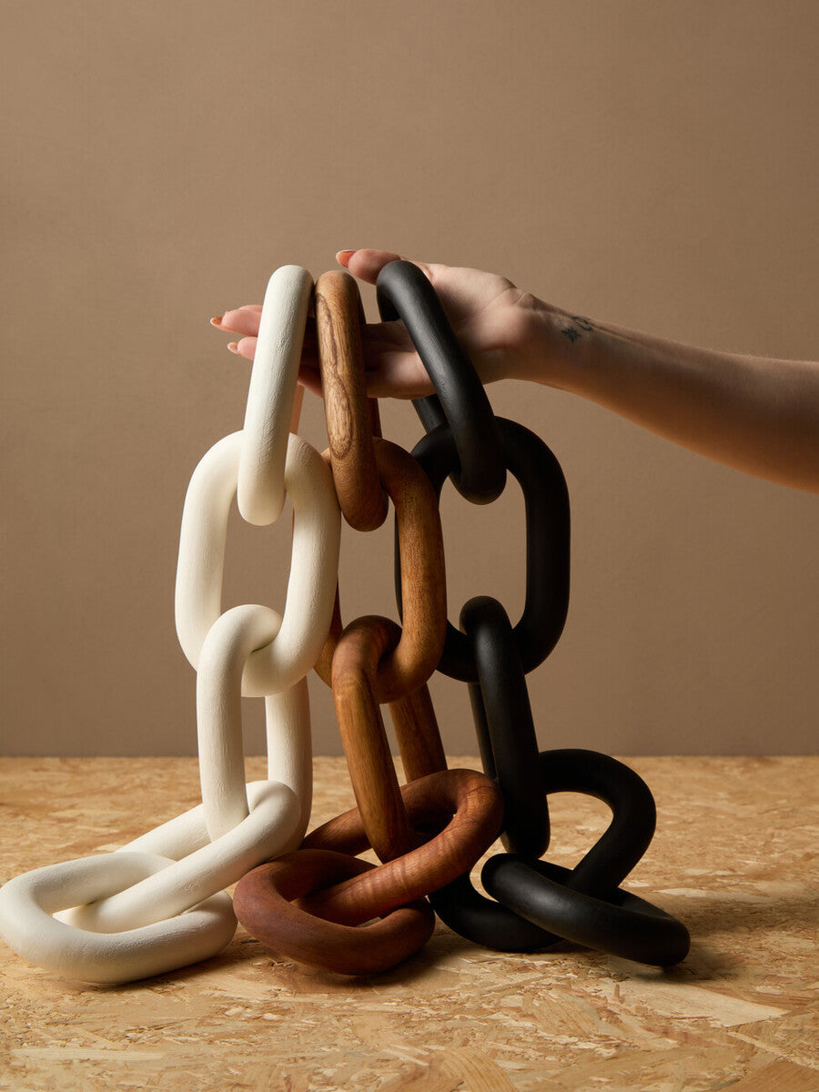 Cato Brown Wood 5 Link Table Decor Chain
