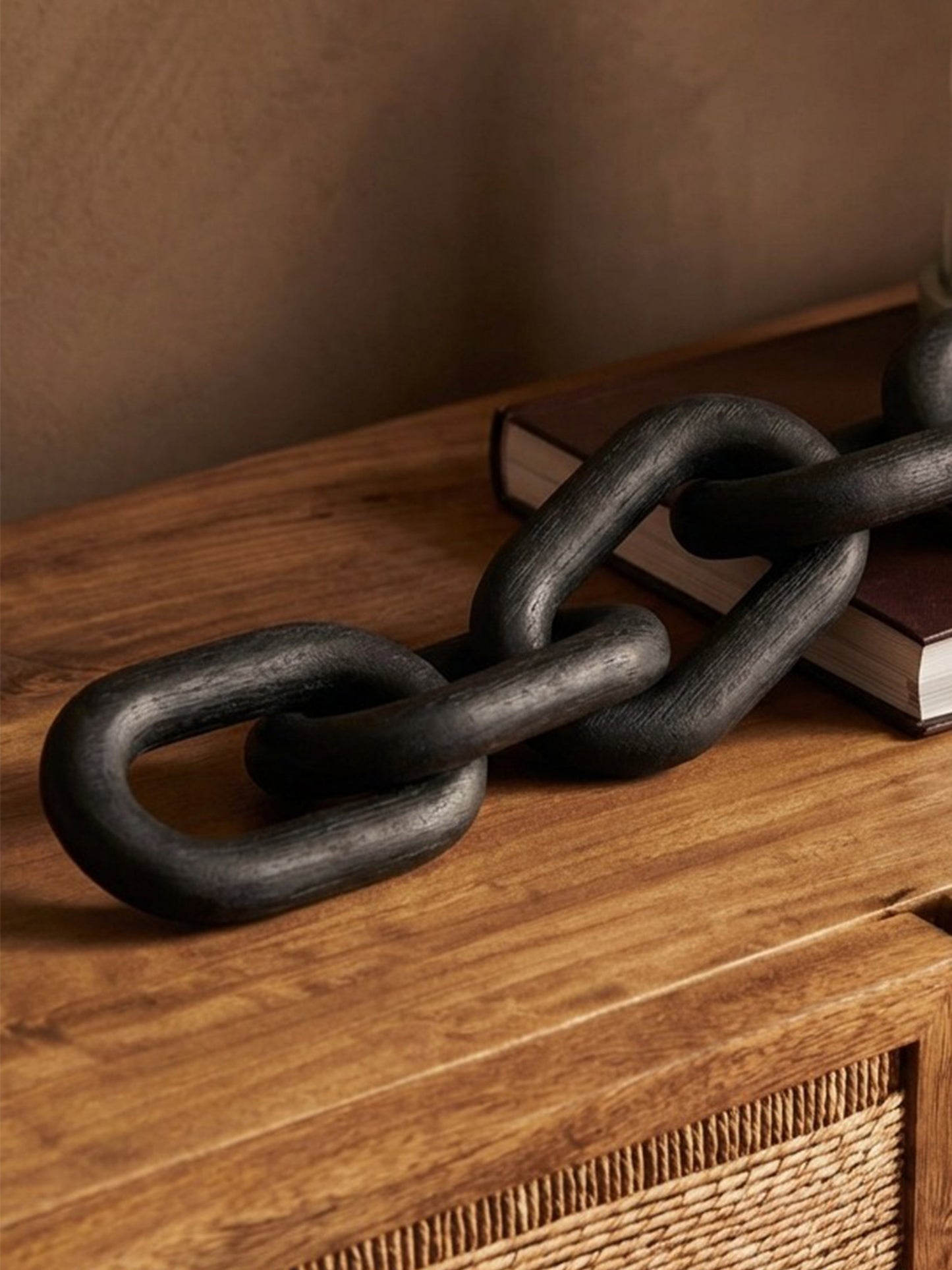 Cato Black Wood 5 Link Table Decor Chain