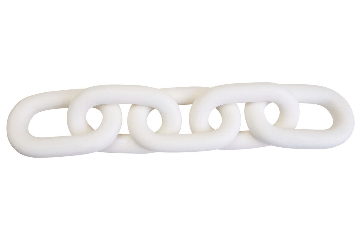 Cato White Wood 5 Link Table Decor Chain
