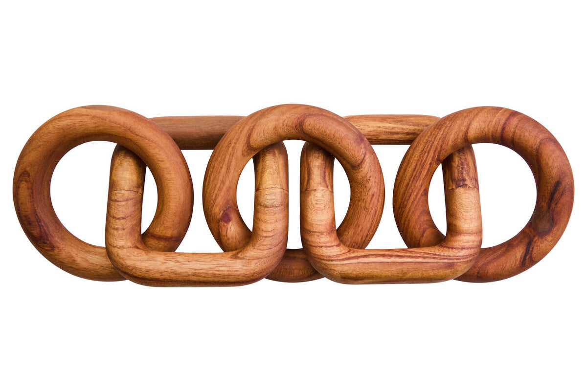 Cato Brown Wood Five Link Table Decor Chain