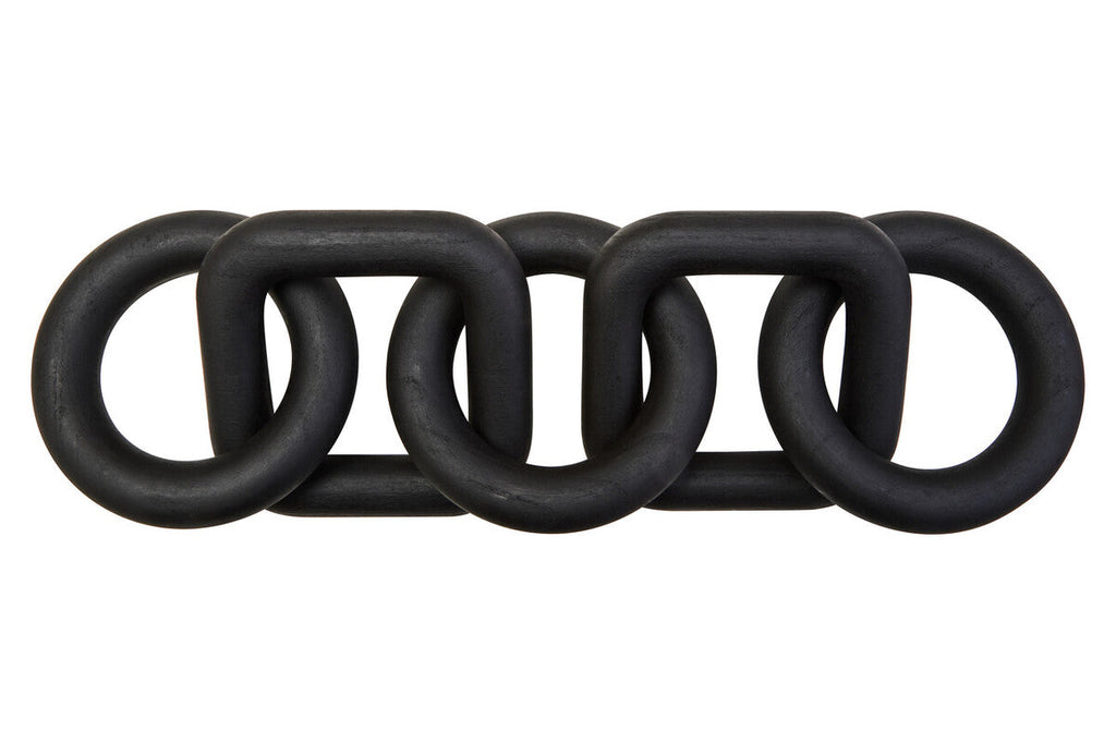 Black Wood Five Link Table Decor Chain | Cato