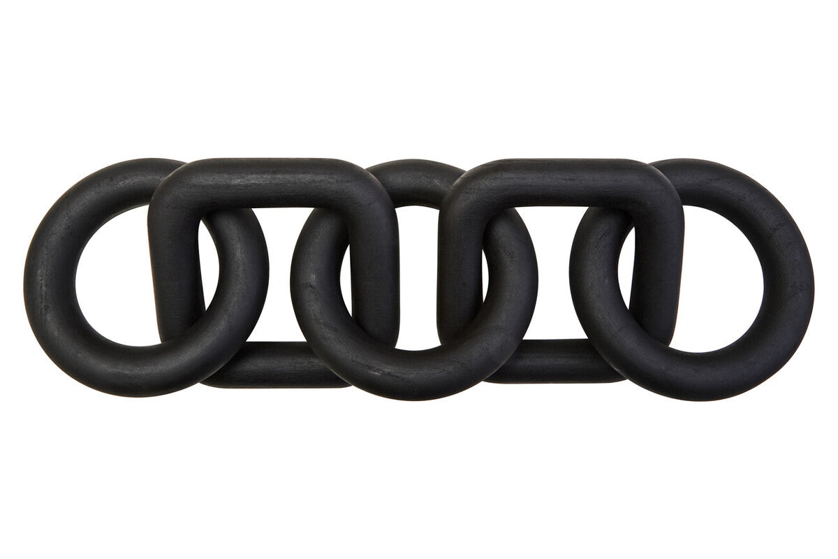 Black Wood Five Link Table Decor Chain | Cato