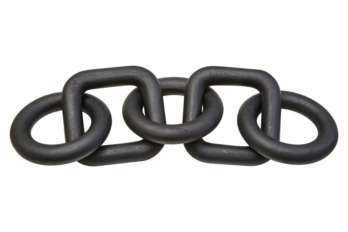 Black Wood Five Link Table Decor Chain | Cato