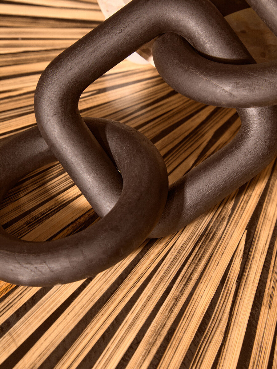 Cato Black Wood Five Link Table Decor Chain
