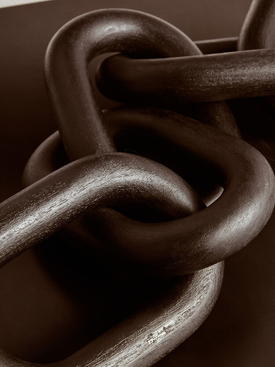 Black Wood Five Link Table Decor Chain | Cato