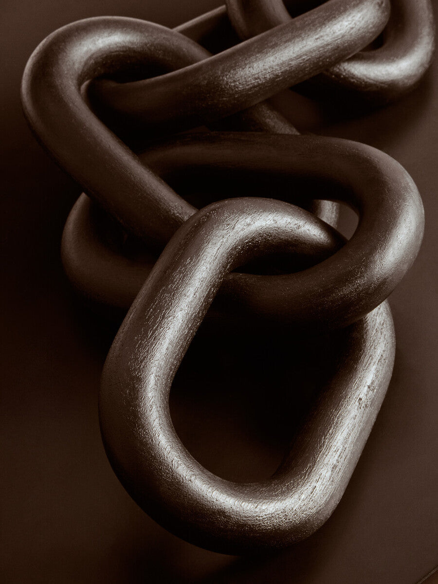 Black Wood Five Link Table Decor Chain | Cato