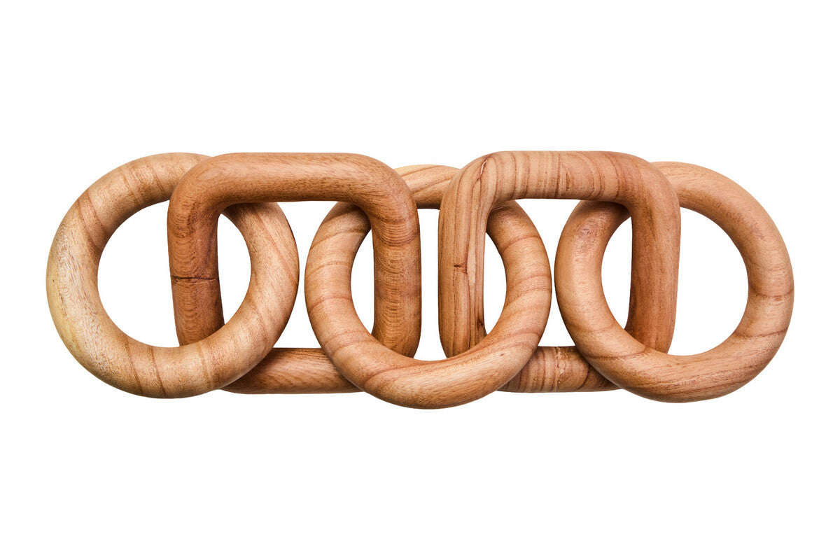 Cato Natural Wood Five Link Table Decor Chain