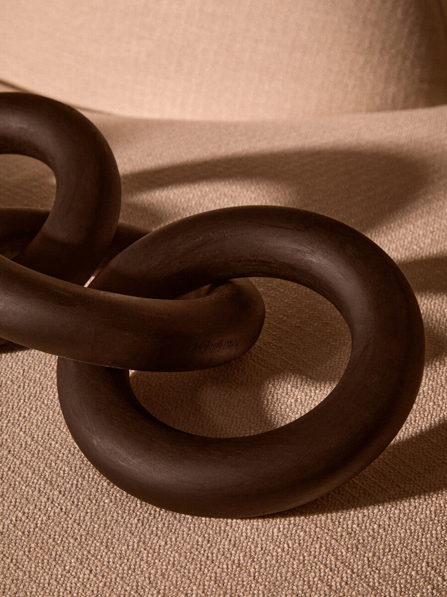 Cato Black Wooden 5 Link Floor Decor Chain