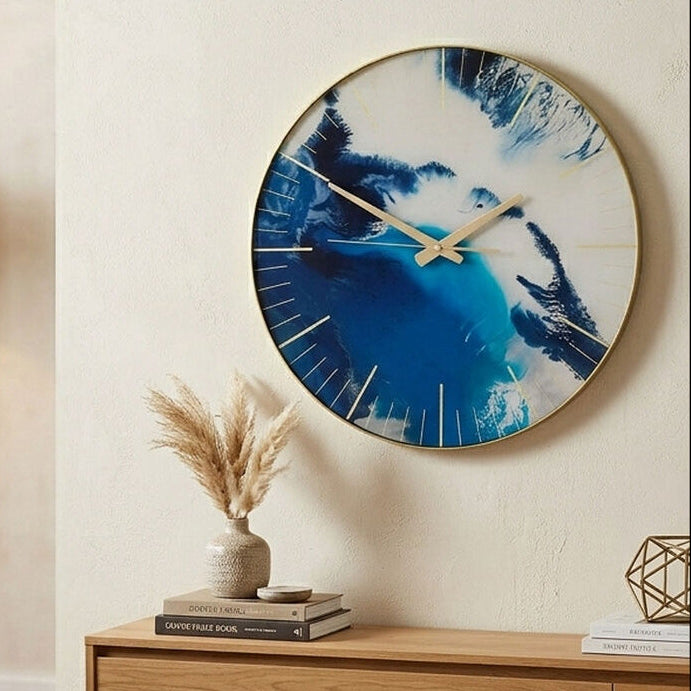 Celina 45cm Dia Blue Abstract Wall Clock