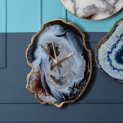 Celina Multicolour Agate Effect Wall Clock