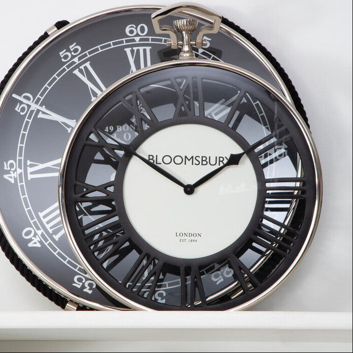 Mateo Nickel Finish Pocket Style Wall Clock