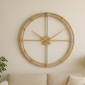 110cm Dia Gold Finish Metal Wall Clock | Beauly