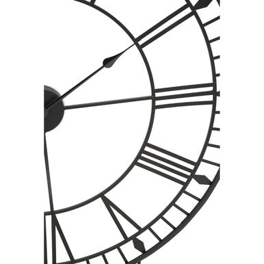 Genova 80cm Dia Large Black and White LED Wall Clock