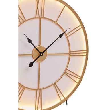 Genova 60cm Dia Small Gold and White LED Wall Clock