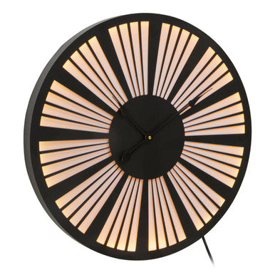Genova 60cm Dia Small Black and White LED Wall Clock