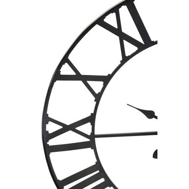 Genova 60cm Dia Black Metal Wall Clock