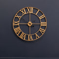 60cm Dia Large Gold Metal Wall Clock | Genova