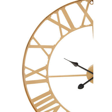 Genova 60cm Dia Large Gold Metal Wall Clock